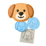 Puppy Dog Face Cookie Cutter Stamp & Outline #2 Dogs & Cats Cookie Cutter Lady MINI - 2 Inches (5cm) **FULL SET BUNDLE** Cutter + Stamp + Stencil + Debosser **BEST DEAL** 