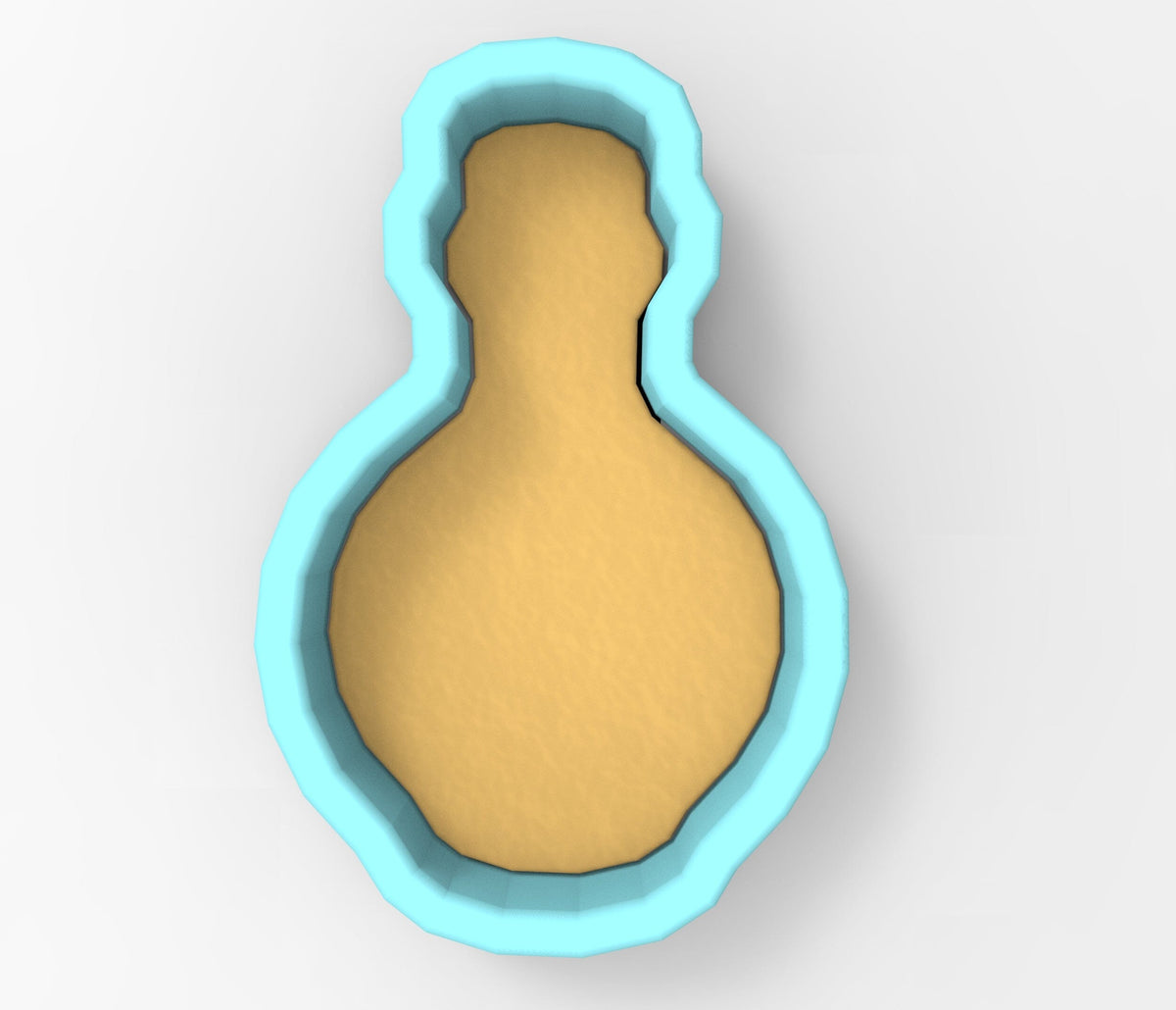 A 3D rendering of a blue-bordered container with a yellow-colored interior, resembling a vase or a bowl.