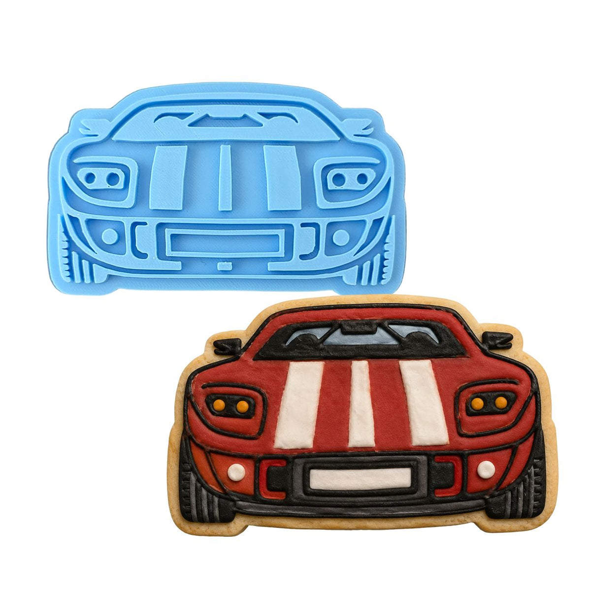 Race Car Cookie Cutter | Stamp | Stencil #2 Comic Book / Vehicles Cookie Cutter Lady MINI - 2 Inches (5cm) Stamp ONLY 