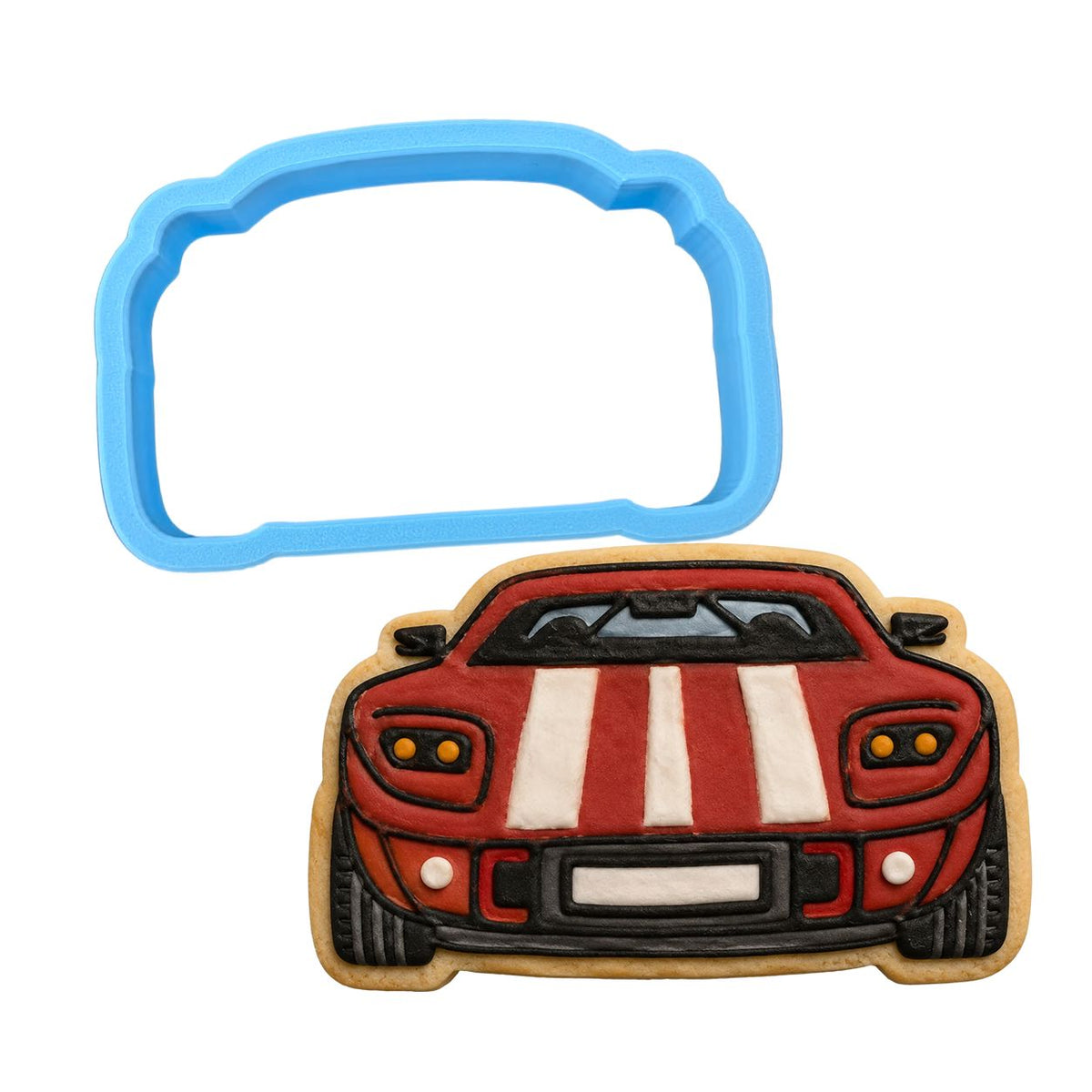 Race Car Cookie Cutter | Stamp | Stencil #2 Comic Book / Vehicles Cookie Cutter Lady MINI - 2 Inches (5cm) Cookie Cutter ONLY (Outline) 