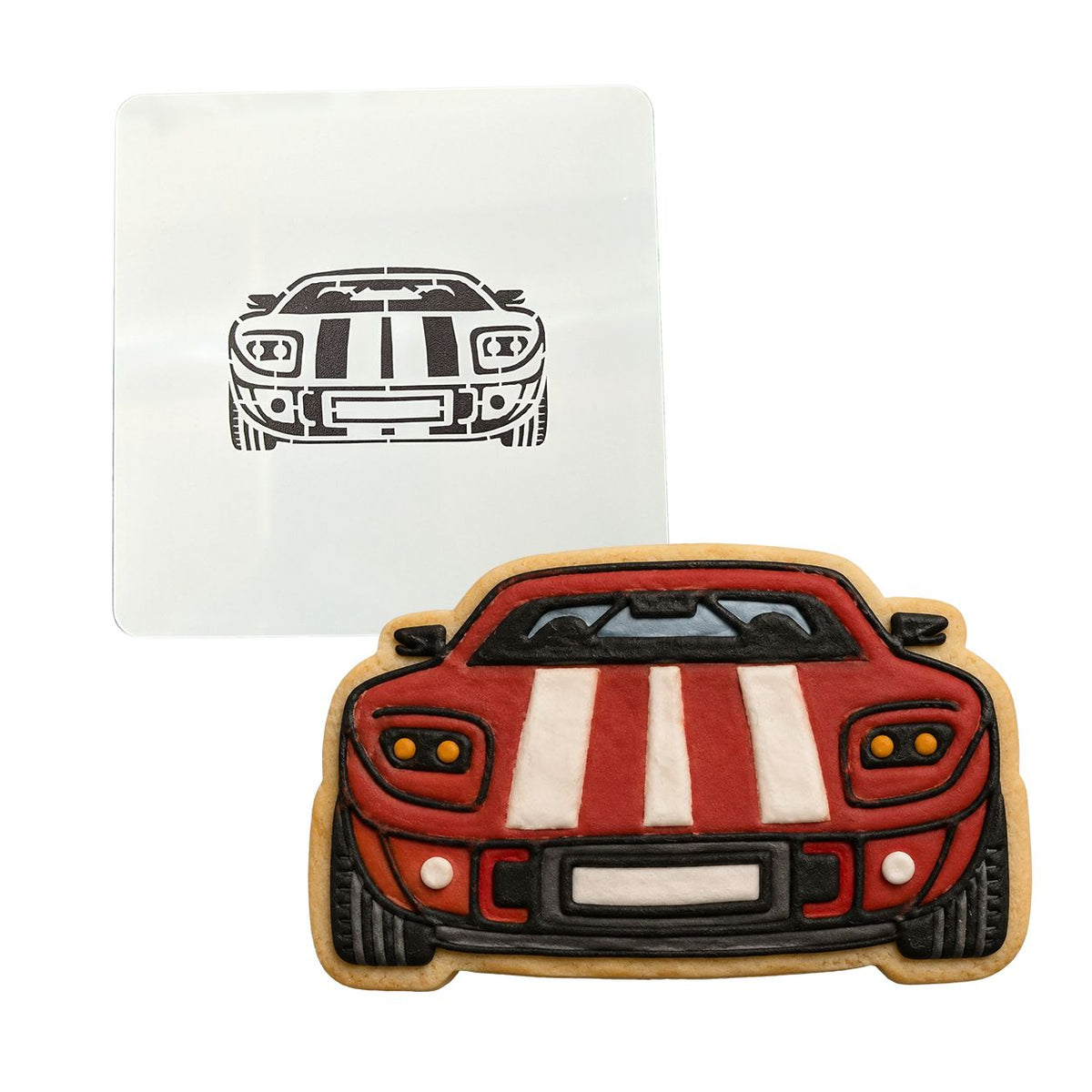 Race Car Cookie Cutter | Stamp | Stencil #2 Comic Book / Vehicles Cookie Cutter Lady MINI - 2 Inches (5cm) Stencil ONLY 