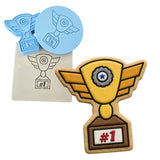 Racing Trophy Cookie Cutter | Stamp | Stencil #1 Comic Book / Vehicles Cookie Cutter Lady MINI - 2 Inches (5cm) **FULL SET BUNDLE** Cutter + Stamp + Stencil + Debosser **BEST DEAL** 