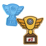 Racing Trophy Cookie Cutter | Stamp | Stencil #1 Comic Book / Vehicles Cookie Cutter Lady MINI - 2 Inches (5cm) **BUNDLE** Cutter + Stamp 