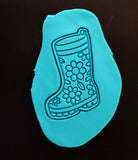 Rain Boot Flowers Cookie Cutter | Stamp | Stencil - SHARP EDGES - FAST Shipping - Choose Your Own Size! #1 Cookie Cutter Lady 