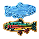 Rainbow Trout 2 Cookie Cutter | Stamp | Stencil - SHARP EDGES - FAST Shipping - Choose Your Own Size! #1 Cookie Cutter Lady LITTLE - 3 Inches (7.62cm) **BUNDLE** Cutter + Stamp 