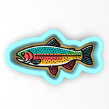 a sticker of a fish on a white background