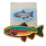 Rainbow Trout 2 Cookie Cutter | Stamp | Stencil - SHARP EDGES - FAST Shipping - Choose Your Own Size! #1 Cookie Cutter Lady LITTLE - 3 Inches (7.62cm) **BUNDLE** Cutter + Stencil 