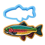 Rainbow Trout 2 Cookie Cutter | Stamp | Stencil - SHARP EDGES - FAST Shipping - Choose Your Own Size! #1 Cookie Cutter Lady LITTLE - 3 Inches (7.62cm) Cookie Cutter ONLY (Outline) 