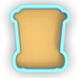 a light blue frame with a toaster cut out of it