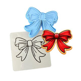 Red Heart Bow Cookie Cutter | Stamp | Stencil - SHARP EDGES - FAST Shipping - Choose Your Own Size! #1 Cookie Cutter Lady LITTLE - 3 Inches (7.62cm) **BUNDLE** Cutter + Stamp + Stencil 
