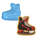 Red Ice Skate Cookie Cutter | Stamp | Stencil - SHARP EDGES - FAST Shipping - Choose Your Own Size! #4 Cookie Cutter Lady LITTLE - 3 Inches (7.62cm) **BUNDLE** Cutter + Stamp 