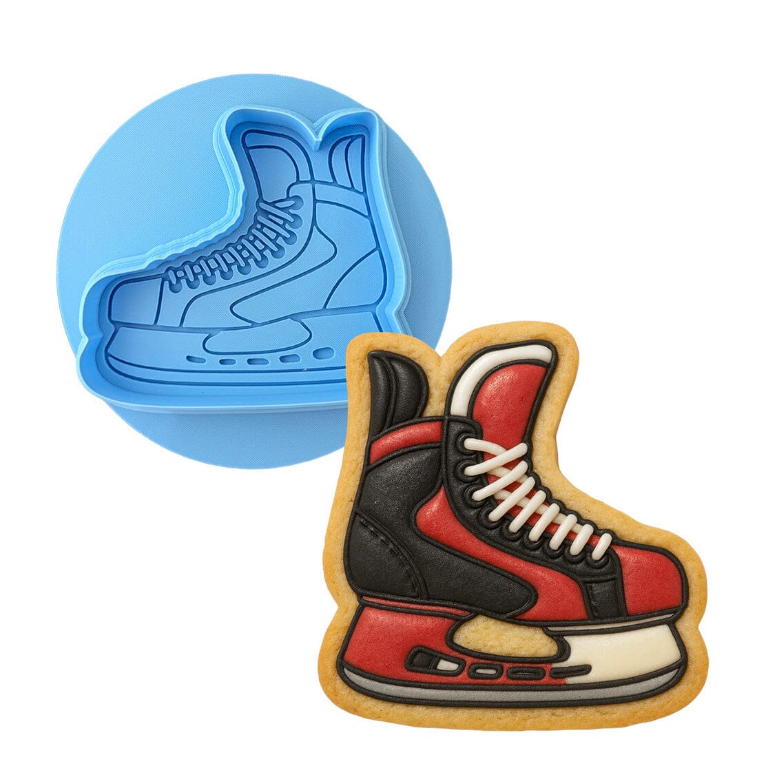 Red Ice Skate Cookie Cutter | Stamp | Stencil - SHARP EDGES - FAST Shipping - Choose Your Own Size! #4 Cookie Cutter Lady LITTLE - 3 Inches (7.62cm) **BUNDLE** Cutter + Debosser 