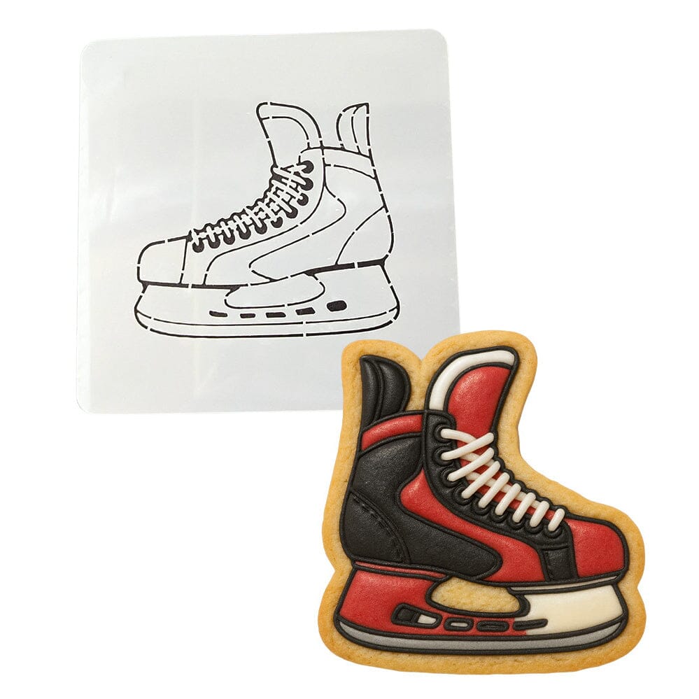 Red Ice Skate Cookie Cutter | Stamp | Stencil - SHARP EDGES - FAST Shipping - Choose Your Own Size! #4 Cookie Cutter Lady LITTLE - 3 Inches (7.62cm) Stencil ONLY 