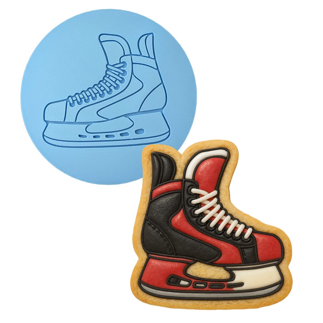 Red Ice Skate Cookie Cutter | Stamp | Stencil - SHARP EDGES - FAST Shipping - Choose Your Own Size! #4 Cookie Cutter Lady LITTLE - 3 Inches (7.62cm) Debosser ONLY 