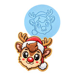 Reindeer Santa Hat Cookie Cutter | Stamp | Stencil - SHARP EDGES - FAST Shipping - Choose Your Own Size! #1 Cookie Cutter Lady LITTLE - 3 Inches (7.62cm) Debosser ONLY 