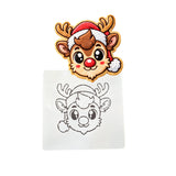 Reindeer Santa Hat Cookie Cutter | Stamp | Stencil - SHARP EDGES - FAST Shipping - Choose Your Own Size! #1 Cookie Cutter Lady LITTLE - 3 Inches (7.62cm) Stencil ONLY 