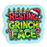 a sticker that says resting grin face