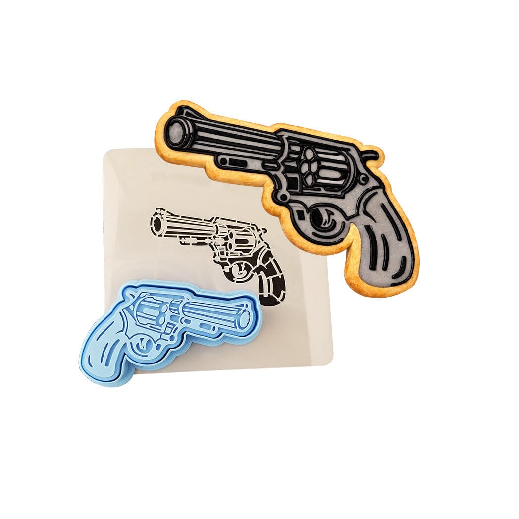 Revolver Cookie Cutter | Stamp | Stencil #1 Boys/ Army / Outdoorsman Cookie Cutter Lady 