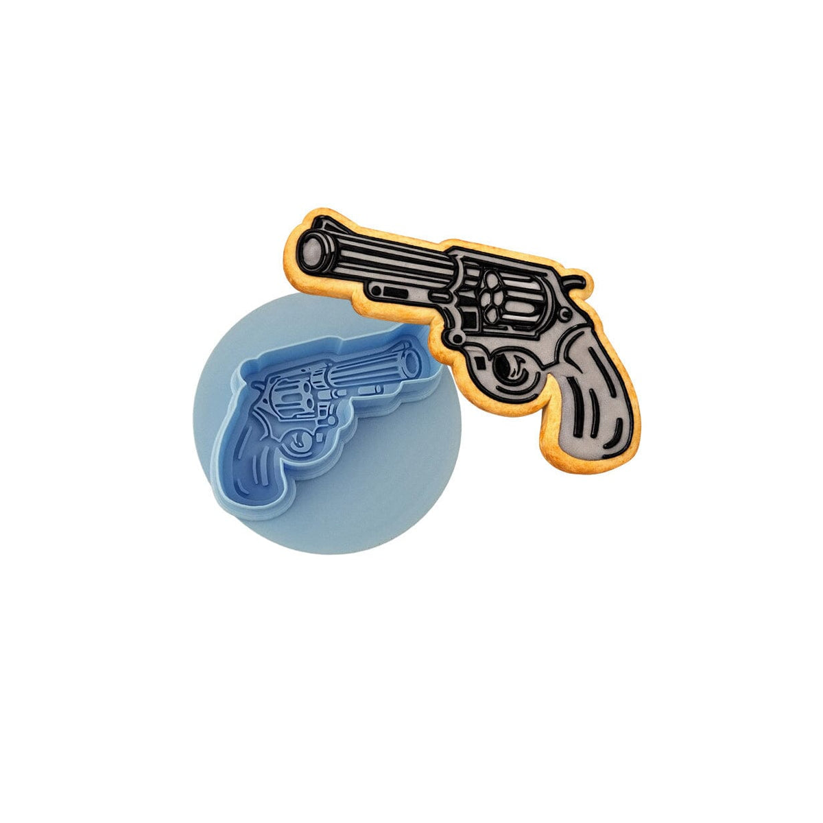 Revolver Cookie Cutter | Stamp | Stencil #1 Boys/ Army / Outdoorsman Cookie Cutter Lady 