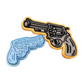 Revolver Cookie Cutter | Stamp | Stencil #1 Boys/ Army / Outdoorsman Cookie Cutter Lady 2 Inch Small Cupcake Cutter + Stamp No