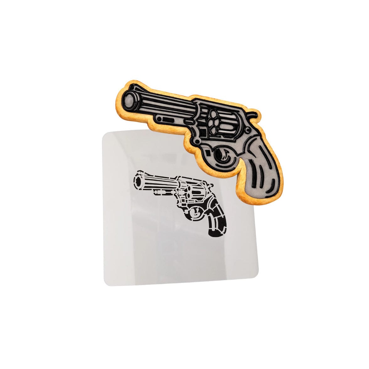 Revolver Cookie Cutter | Stamp | Stencil #1 Boys/ Army / Outdoorsman Cookie Cutter Lady 2 Inch Small Cupcake Stencil Only No