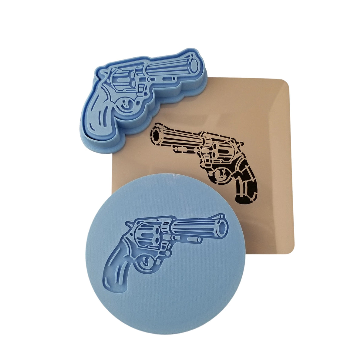 Revolver Cookie Cutter | Stamp | Stencil #1 Boys/ Army / Outdoorsman Cookie Cutter Lady 