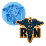 Rn Registered Nurse Symbol 1 Cookie Cutter | Stamp | Stencil - SHARP EDGES - FAST Shipping - Choose Your Own Size! #1 Cookie Cutter Lady LITTLE - 3 Inches (7.62cm) **BUNDLE** Cutter + Debosser 