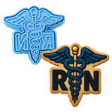 Rn Registered Nurse Symbol 1 Cookie Cutter | Stamp | Stencil - SHARP EDGES - FAST Shipping - Choose Your Own Size! #1 Cookie Cutter Lady LITTLE - 3 Inches (7.62cm) **BUNDLE** Cutter + Stamp 