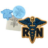 Rn Registered Nurse Symbol 1 Cookie Cutter | Stamp | Stencil - SHARP EDGES - FAST Shipping - Choose Your Own Size! #1 Cookie Cutter Lady LITTLE - 3 Inches (7.62cm) **FULL SET BUNDLE** Cutter + Stamp + Stencil + Debosser **BEST DEAL** 