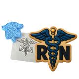 Rn Registered Nurse Symbol 1 Cookie Cutter | Stamp | Stencil - SHARP EDGES - FAST Shipping - Choose Your Own Size! #1 Cookie Cutter Lady LITTLE - 3 Inches (7.62cm) **BUNDLE** Cutter + Stamp + Stencil 