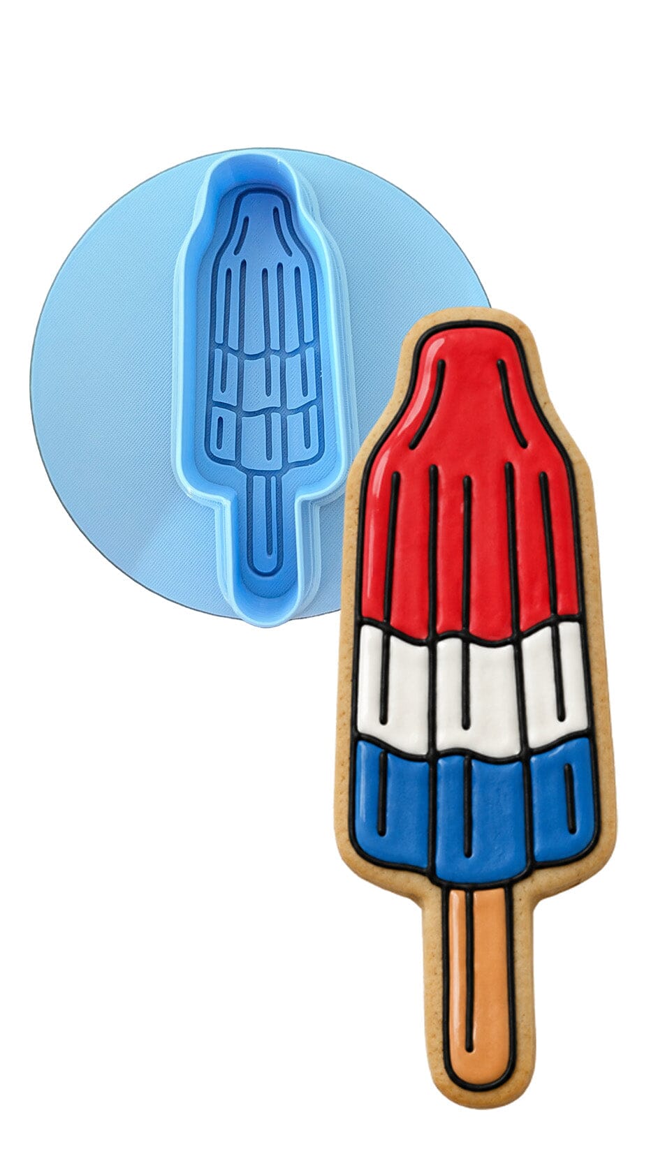 Rocket Pop Cookie Cutter | Stamp | Stencil - SHARP EDGES - FAST Shipping - Choose Your Own Size! #1 Cookie Cutter Lady LITTLE - 3 Inches (7.62cm) **BUNDLE** Cutter + Debosser 