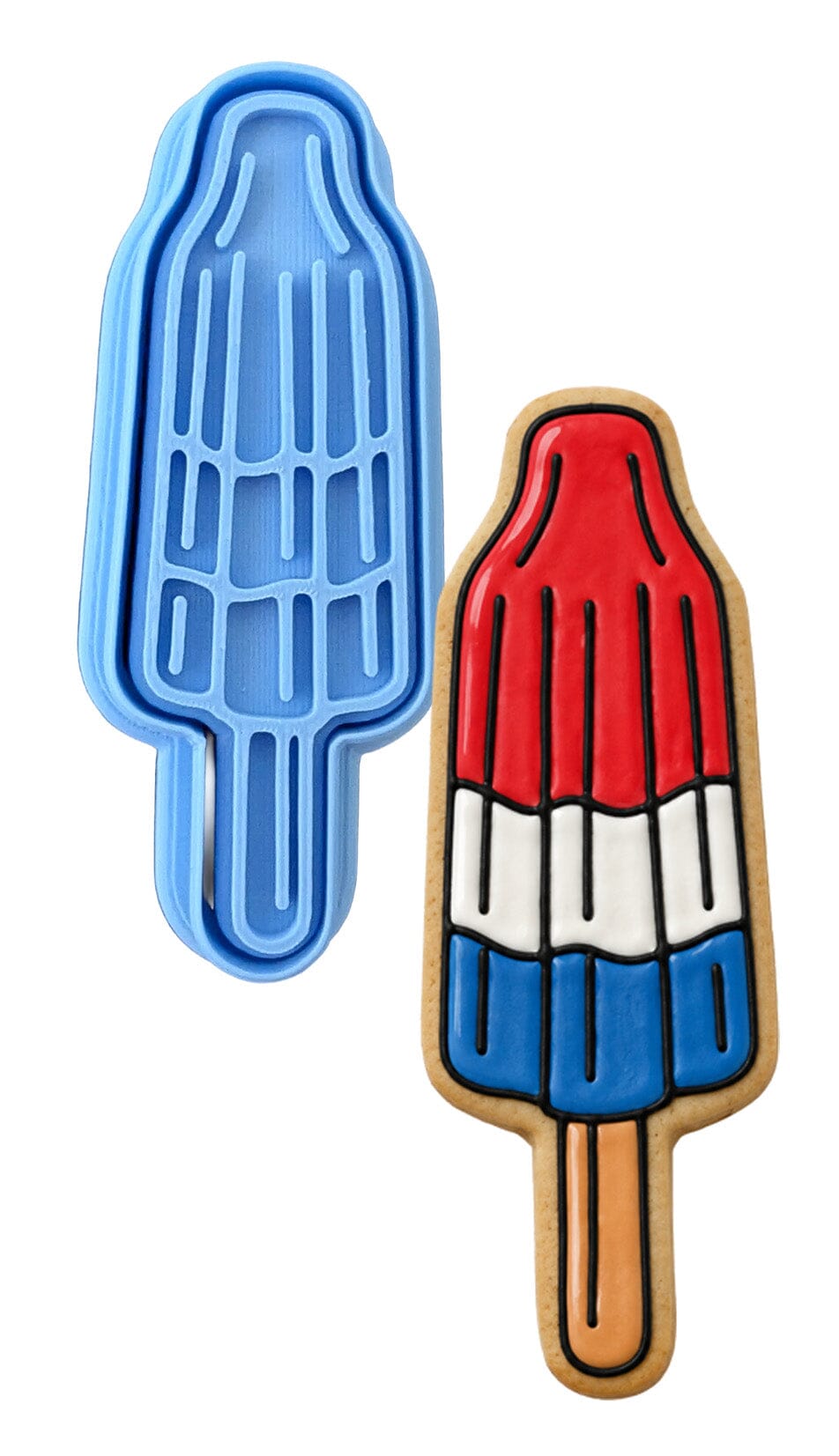 Rocket Pop Cookie Cutter | Stamp | Stencil - SHARP EDGES - FAST Shipping - Choose Your Own Size! #1 Cookie Cutter Lady LITTLE - 3 Inches (7.62cm) **BUNDLE** Cutter + Stamp 