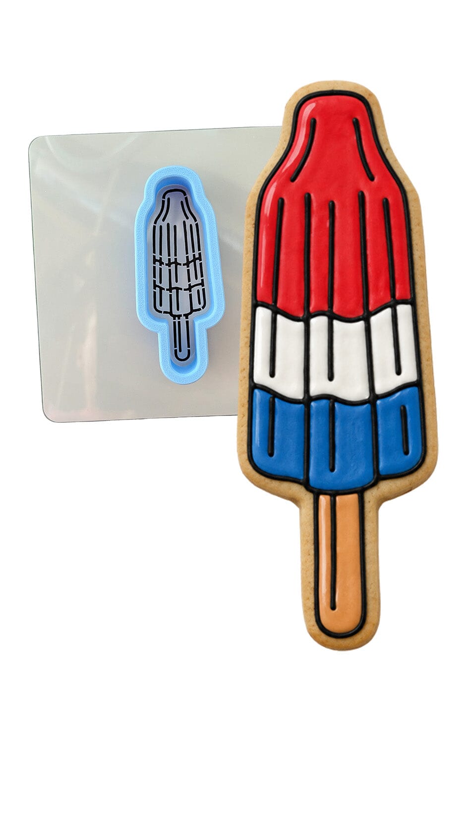 Rocket Pop Cookie Cutter | Stamp | Stencil - SHARP EDGES - FAST Shipping - Choose Your Own Size! #1 Cookie Cutter Lady LITTLE - 3 Inches (7.62cm) **BUNDLE** Cutter + Stencil 