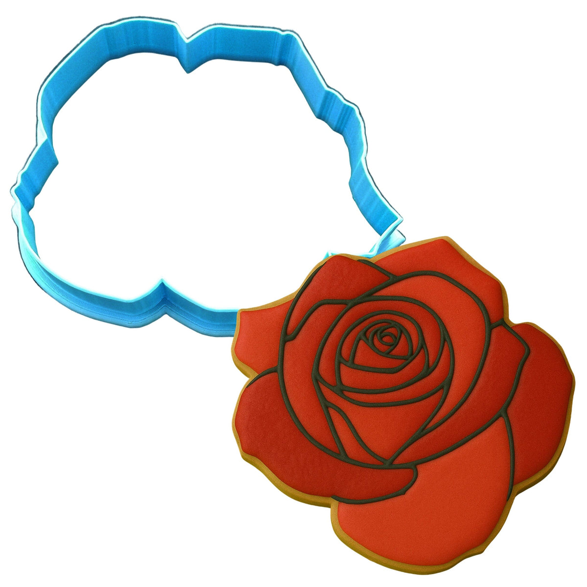 Rose Cookie Cutter Outline & Stamp Easter / Spring / Flower Cookie Cutter Lady 