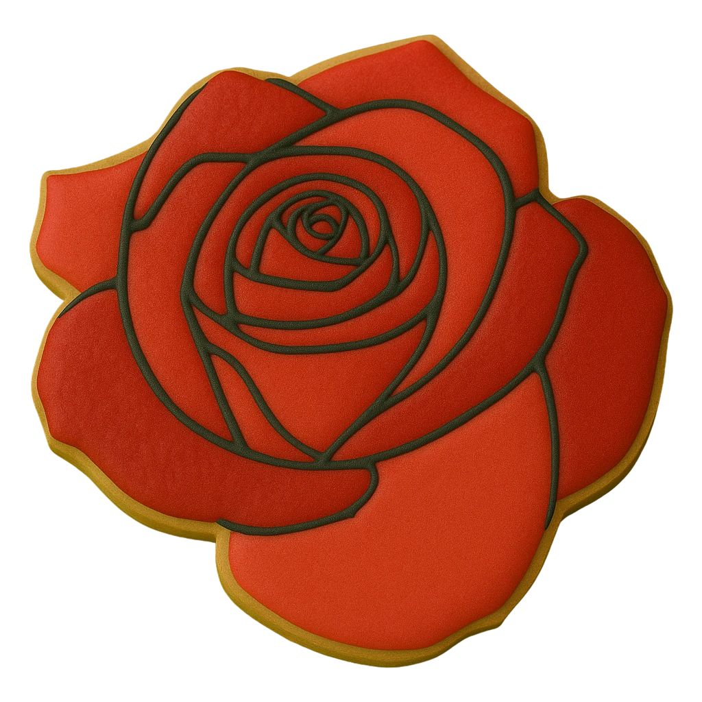 Rose Cookie Cutter Outline & Stamp Easter / Spring / Flower Cookie Cutter Lady 