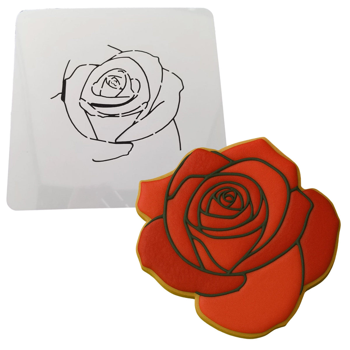 Rose Cookie Cutter Outline & Stamp Easter / Spring / Flower Cookie Cutter Lady 