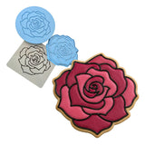 Rose Cookie Cutter | Stamp | Stencil #2 Wedding / Baby / V Day Cookie Cutter Lady MINI - 2 Inches (5cm) **FULL SET BUNDLE** Cutter + Stamp + Stencil + Debosser **BEST DEAL** 