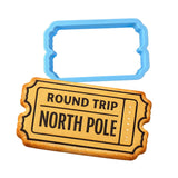 Round Trip North Pole Ticket Cookie Cutter | Stamp | Stencil - SHARP EDGES - FAST Shipping - Choose Your Own Size! #1 Cookie Cutter Lady LITTLE - 3 Inches (7.62cm) Cookie Cutter ONLY (Outline) 
