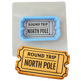 Round Trip North Pole Ticket Cookie Cutter | Stamp | Stencil - SHARP EDGES - FAST Shipping - Choose Your Own Size! #1 Cookie Cutter Lady LITTLE - 3 Inches (7.62cm) **BUNDLE** Cutter + Stencil 