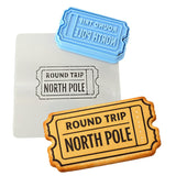 Round Trip North Pole Ticket Cookie Cutter | Stamp | Stencil - SHARP EDGES - FAST Shipping - Choose Your Own Size! #1 Cookie Cutter Lady LITTLE - 3 Inches (7.62cm) **BUNDLE** Cutter + Stamp + Stencil 