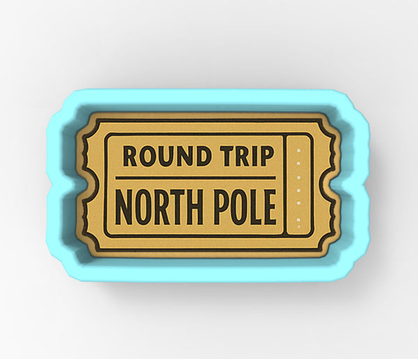Round Trip North Pole Ticket Cookie Cutter | Stamp | Stencil - SHARP EDGES - FAST Shipping - Choose Your Own Size! #1