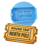 Round Trip North Pole Ticket Cookie Cutter | Stamp | Stencil - SHARP EDGES - FAST Shipping - Choose Your Own Size! #1 Cookie Cutter Lady LITTLE - 3 Inches (7.62cm) **BUNDLE** Cutter + Debosser 