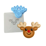 Rudolph Reindeer Cookie Cutter Outline & Stamp Xmas / Winter / NYE Cookie Cutter Lady 