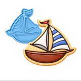 Sailboat Cookie Cutter | Stamp | Stencil #1 Comic Book / Vehicles Cookie Cutter Lady MINI - 2 Inches (5cm) **BUNDLE** Cutter + Stamp 