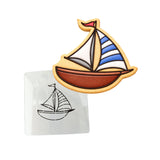 Sailboat Cookie Cutter | Stamp | Stencil #1 Comic Book / Vehicles Cookie Cutter Lady MINI - 2 Inches (5cm) Stencil ONLY 