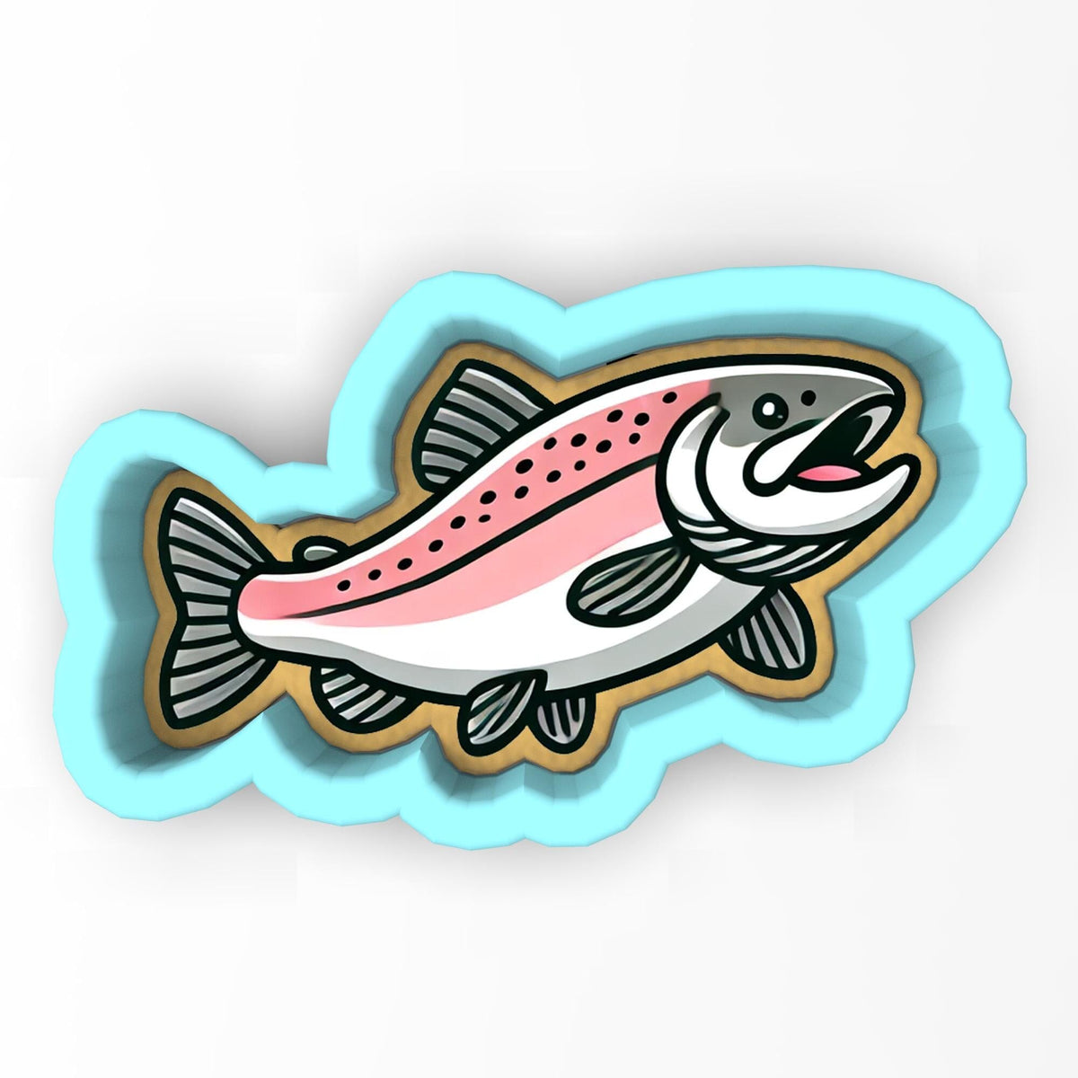 a sticker of a fish on a white background