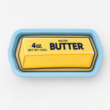 A rectangular container of salted butter with a net weight of 4 oz.