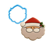 Santa Claus Face Cookie Cutter | Stamp | Stencil #1 Xmas / Winter / NYE Cookie Cutter Lady MINI - 2 Inches (5cm) Cookie Cutter ONLY (Outline) 