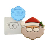 Santa Claus Face Cookie Cutter | Stamp | Stencil #1 Xmas / Winter / NYE Cookie Cutter Lady 