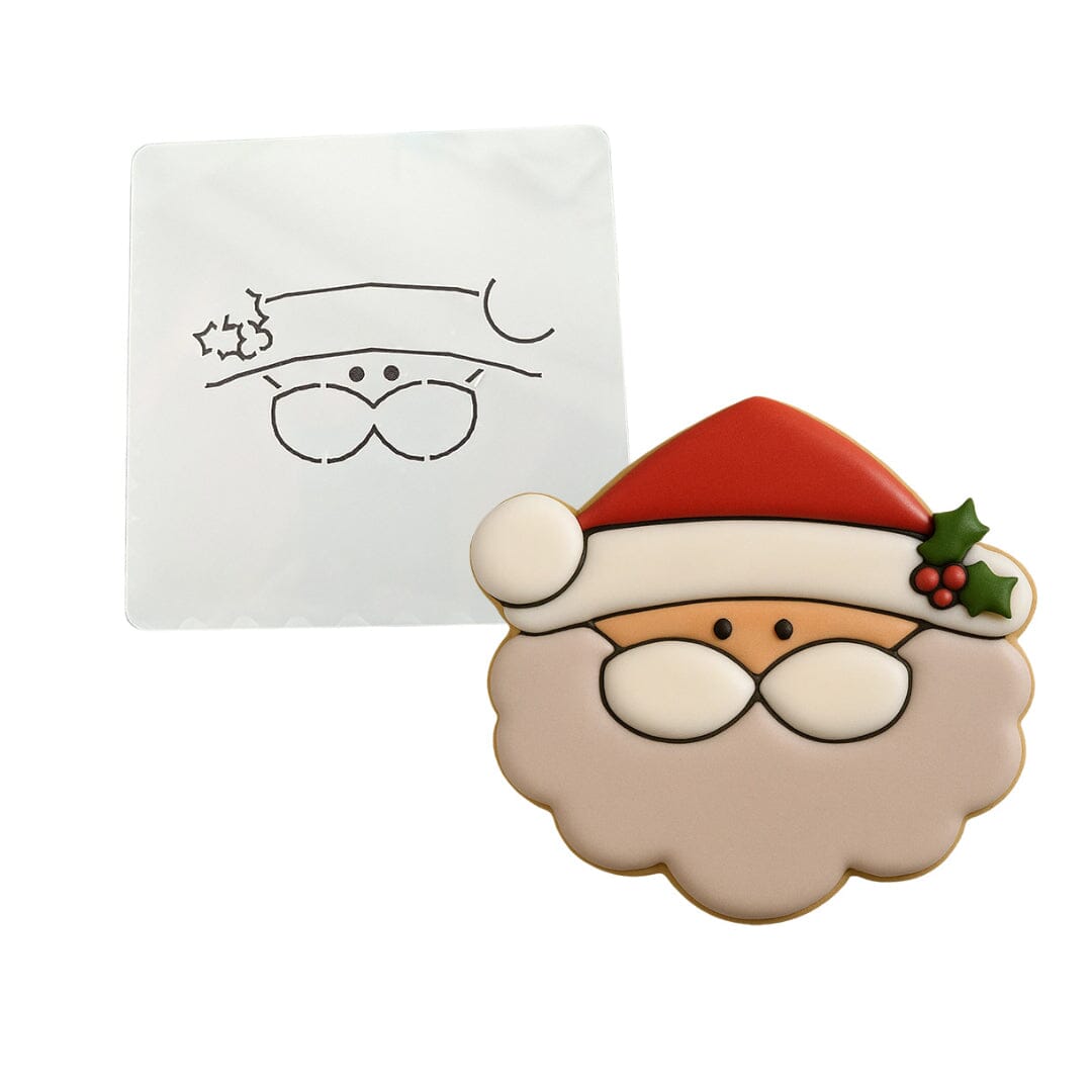 Santa Claus Face Cookie Cutter | Stamp | Stencil #1 Xmas / Winter / NYE Cookie Cutter Lady MINI - 2 Inches (5cm) Stencil ONLY 